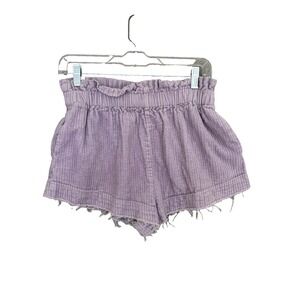 Urban Outfitters Women's Shorts S Lavender Corduroy Pull On Elastic Waist Frayed